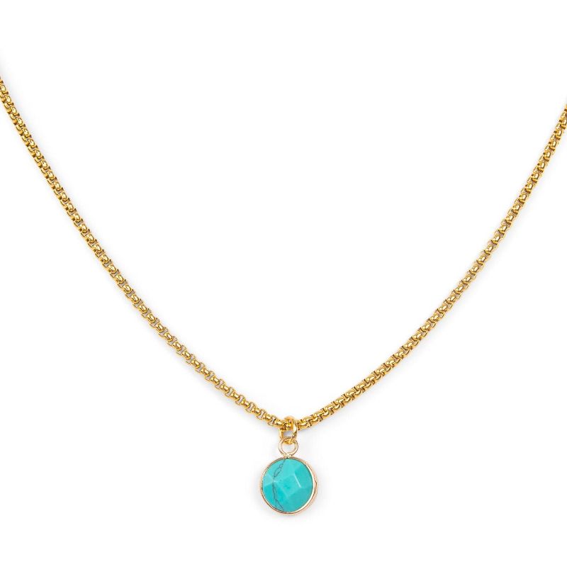 Gold Plated Turquoise Stone Pendant Necklace | ETHICGOODS, 1 of 6