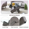 Lyngins Modern Circular Coffee Table with Transparent Tempered Glass Top, Round Tea Table with MDF Table Legs for Living Room - 4 of 4