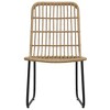 vidaXL Patio Chairs 2 Pcs Modern Dining Chair for Outdoor Balcony Poly Rattan - Oak - 3 of 4