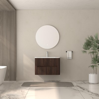 GDFStudio Scaggs 30" Floating Bathroom Vanity with Soft-Close Drawers and Integrated Ceramic Basin