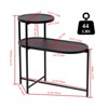 RISOKEYS Round Coffee Table with Storage Tray - 2 Tier Oval End Table, Wooden Small Side Table for Living Room , Black Metal Frame - 4 of 4