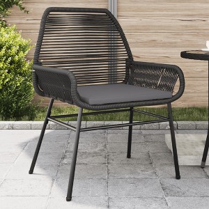 vidaXL Garden Chair Black PE rattan Medium UV-resistant materials - 1 of 4