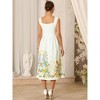 INSPIRE CHIC Women's Vintage Sleeveless Square Neck Midi Floral A-Line Dresses - 4 of 4