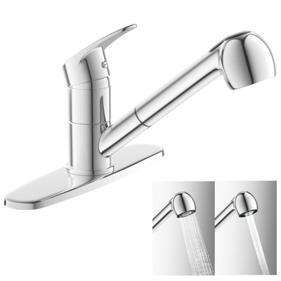 SUGIFT Kitchen Sink Faucet with Pull-Out Sprayer and Chrome Finish