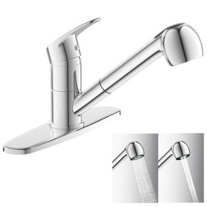 SUGIFT Kitchen Sink Faucet with Pull-Out Sprayer and Chrome Finish - 1 of 4