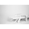 Gulches White Oversized HDPE Chaise Lounge Chair with Wood Texture, 5-Position Adjustable Backrest, Wheels & Cup Holder, 400LBS Capacity - 3 of 4