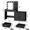 61" Make Up Vanity Desk with Mirror and Lights, 3 Lighting Modes Vanity Organizer , Vanity with 8 Storage Large Drawer & 2 Open Shelves - 2 of 4
