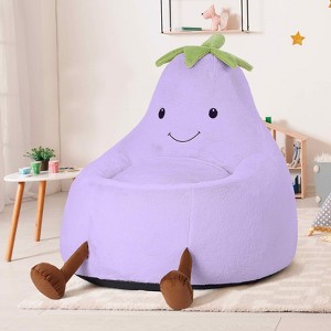 MAYEERTY Toddler Children's Bean Bag Chair Artificial Rabbit Fur Cover Teenager Filled Sofa - 1 of 4