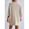 V For City Women's Oversized Ribbed Knit Loungewear Set with Half-Sleeved Top & Shorts Set Pajama Set - 4 of 4