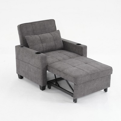 NicBex Modern Pull Out Sofa Bed Convertible Single Sofa Chair with Adjustable Back and USB Port for Living Room