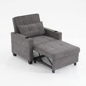 NicBex Modern Pull Out Sofa Bed Convertible Single Sofa Chair with Adjustable Back and USB Port for Living Room - 1 of 4