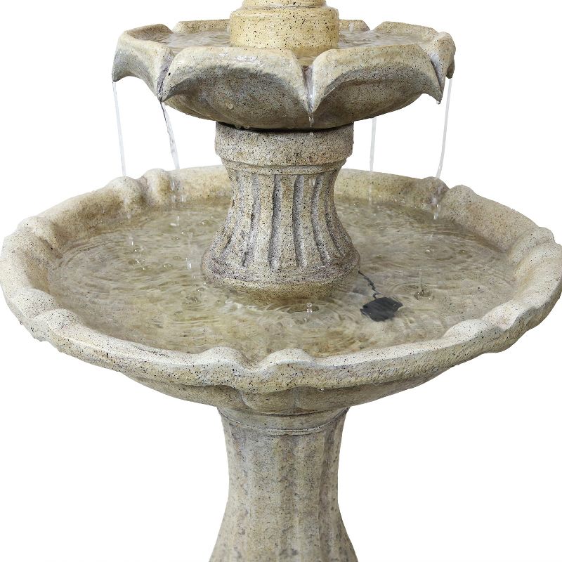 Sunnydaze 45" H Outdoor Arcade 2-Tier Solar Water Fountain with Battery Backup and LED Light, 6 of 17