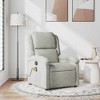 vidaXL Massage Recliner Chair with 6-Point Vibration, Adjustable - Light Gray Velvet - 2 of 4