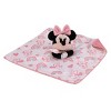 NoJo Disney Minnie Mouse White, Pink, and Aqua Rainbows and Hearts Super Soft Cuddly Plush Baby Blanket and Security Blanket 2-Piece Gift Set - 4 of 4