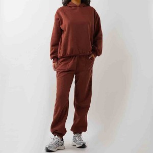 Cherie Code Women's Black Hoodie Lounge Set with Velvet Lining – Long Sleeve Top and Jogger Pants – Casual Fit - 1 of 4