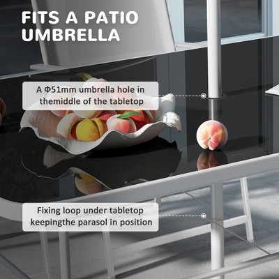 Gray 8-Piece Patio Dining Set with Umbrella and Folding Chairs