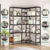 5 Tier Corner Bookshelf, Industrial Bookshelves, L Shape Tall Bookcase with Storage with Heavy Duty Metal Frame for Bedroom Living Room Home Office - 3 of 4