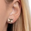 14k Yellow Gold 10mm Radiating Textured Heart Stud Earrings - 2 of 4