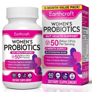 Earthcraft Women's Probiotic + Prebiotic for Vaginal and Digestive Wellness - Daily Capsule 120ct - 1 of 4