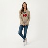 Anna-Kaci Women's Long Sleeve Knit Sweater with Cherry Graphic Design and Ribbed Trim - 3 of 4