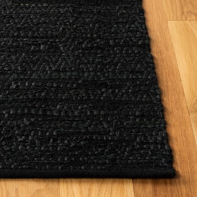 Light Grey and Black Cowhide Flat Woven 8' x 10' Area Rug