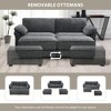 YOOCOZZ Chenille Sectional Sofa Bed & Sectional Sofa with Armrest Pockets and Movable Ottomans - 4 of 4