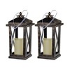 AZL1 Life Concept Decorative Lantern Set of 2 with Candle Modern Charm for Young Energetic Lifestyles and Home Spaces, Black, 11"*5.9"*11.8" - 2 of 4