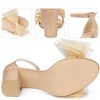 BLISSFUL STEP Women's Bow Tie Ankle Buckle Strap Chunky High Heels Sandals - 3 of 3