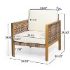 Christopher Knight Home Zelda Outdoor Acacia Wood and Wicker Club Chair - 3 of 4