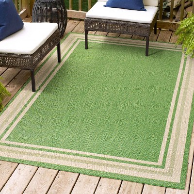 James Modern Border Stripe Indoor/Outdoor Area Rug - JONATHAN Y