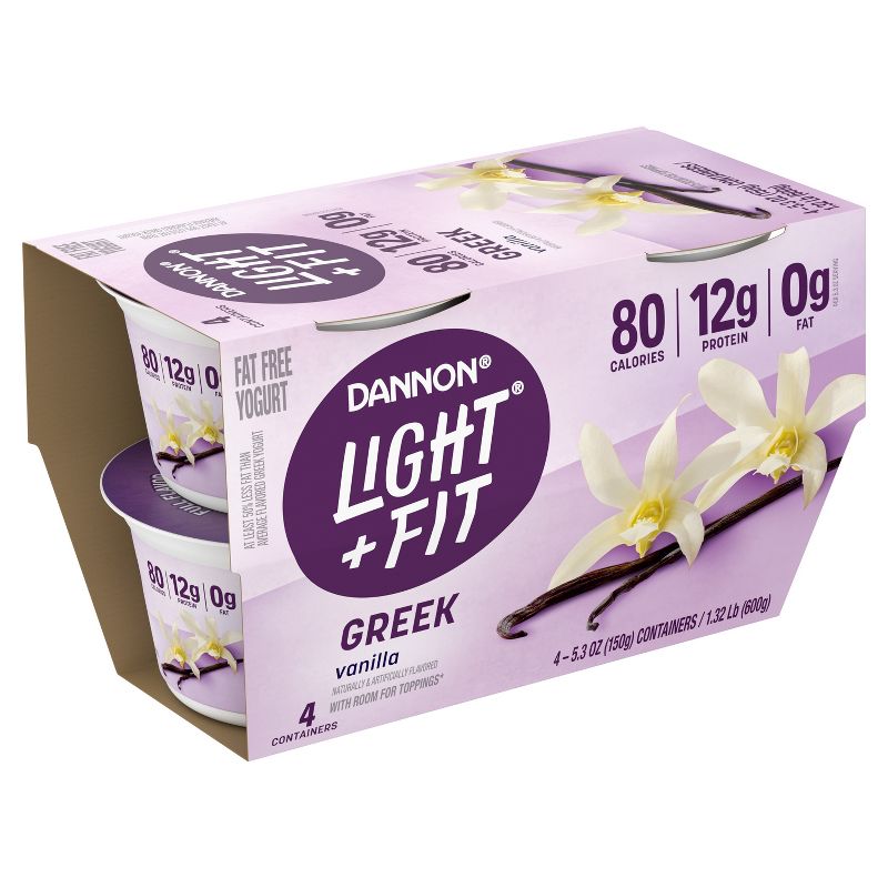 Light + Fit Nonfat Gluten-Free Vanilla Greek Yogurt - 4ct/5.3oz Cups, 5 of 10