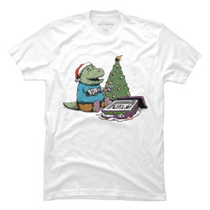 Men's Design By Humans T-rex Christmas Gift By pigboom T-Shirt - 1 of 4