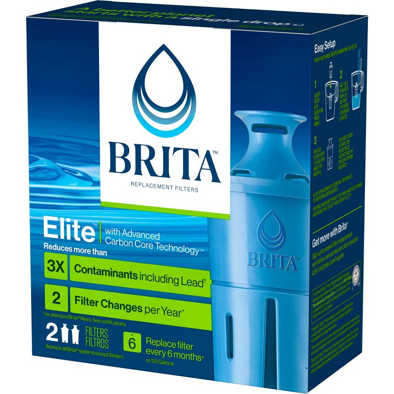 Brita 2ct Elite Replacement Water Filter for Pitchers and Dispensers, 5 of 13