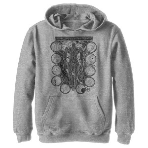 Boy's Marvel Eternals Kro Wood Stamp Circles Pull Over Hoodie - 1 of 4