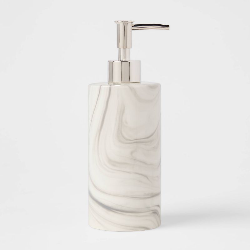 4pc Marbled Ceramic Bathroom Accessories Set Marble - Threshold&#8482;, 5 of 12