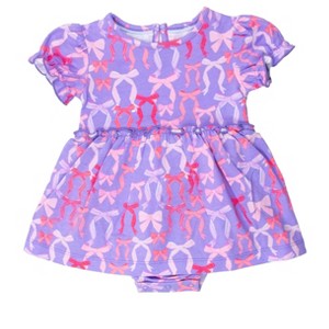 RuffleButts Baby/Toddler Girls Knit Puff Sleeve Skirted Romper - 1 of 4