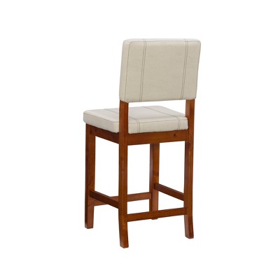 Milano 24" Cream Upholstered Wood Counter Stool