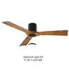Modern Forms Aviator 3-Blade Smart Flush Mount Ceiling Fan in Matte Black/Distressed Koa - 3 of 4