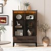 Display Storage Cabinet with Tempered Glass Door,Kitchen Cabinet,Storage Cabinets,Modern Storage Cabinet for Living Room-Maison Boucle - 3 of 4