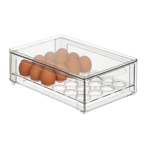 The Home Edit Large Divided Fridge Bin Clear, 6 x 12 x 4-1/4 H | The Container Store