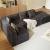 GDFStudio Hawthorne Modern 5-Seater Corduroy Upholstered L-Shaped Sectional Sofas - 4 of 4