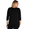 24seven Comfort Apparel Womens Criss Cross Round Hemline Plus Size Tunic Top - 3 of 4