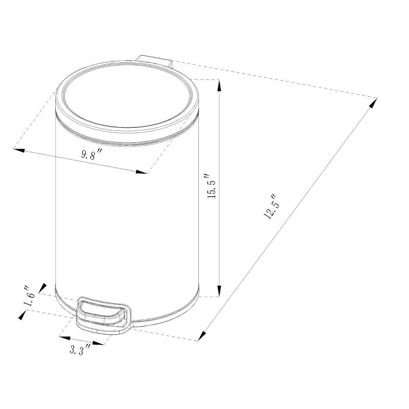 12L Round Step Trash Can - Brightroom™, 5 of 8