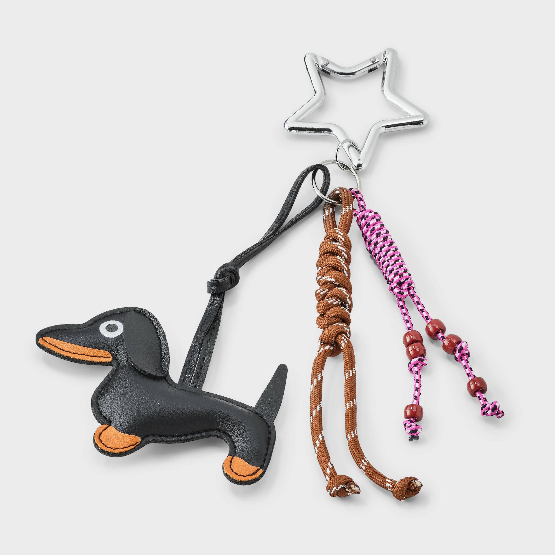Dachshund Cord with Star Clip On Bag Charm - Wild Fable™ with Olivia Dayton Black/Brown/Purple