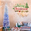 SKRAN 7FT Ombre Flocked Pencil Christmas Tree, Artificial Slim Christmas Tree with 725 Tips, Hinged Branches Metal Stand for Holiday Home Decor - 2 of 4