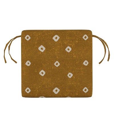Tamara Outdoor Seat Cushion Ochre: 18x18 Inch, Removable Cover, Zipper Closure, Polyurethane Foam - Skyline Furniture