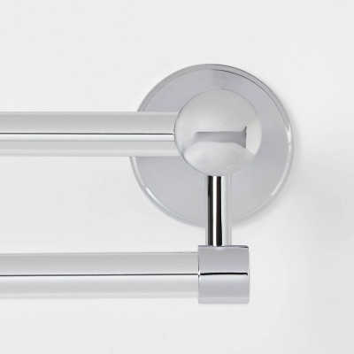 24-inch Chrome Double Towel Bar with Aluminum and Zinc Construction