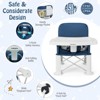 Safstar Baby Travel Booster Seat, Portable Folding Toddler Floor Dining Chair with Removable Swivel Double Tray, 3-Point Safety Belt, Carry Bag - 3 of 4