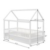 CAVINAS Pine Wood House Floor Bed, Kids Platform Bed Frame, High Fence Safety Bed with Roof, Classic Twin Size Toddler Bed/Child Bed, Easy Assembly - 4 of 4