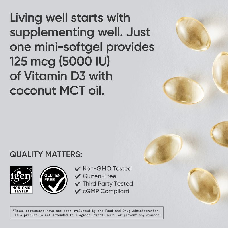 Sports Research Vitamin D3 with Coconut Oil, Softgels, 4 of 5